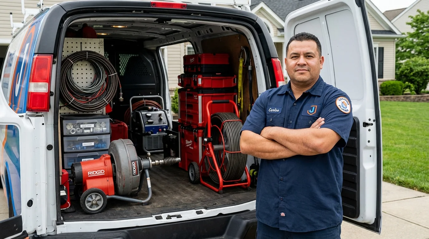 Professional drain cleaning equipment and Johns Plumbing LLC plumber in Middletown